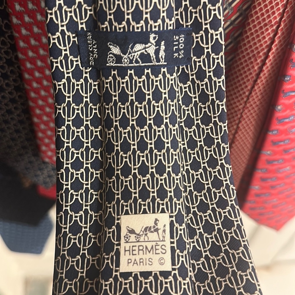 Hermes Blue Tie (H)